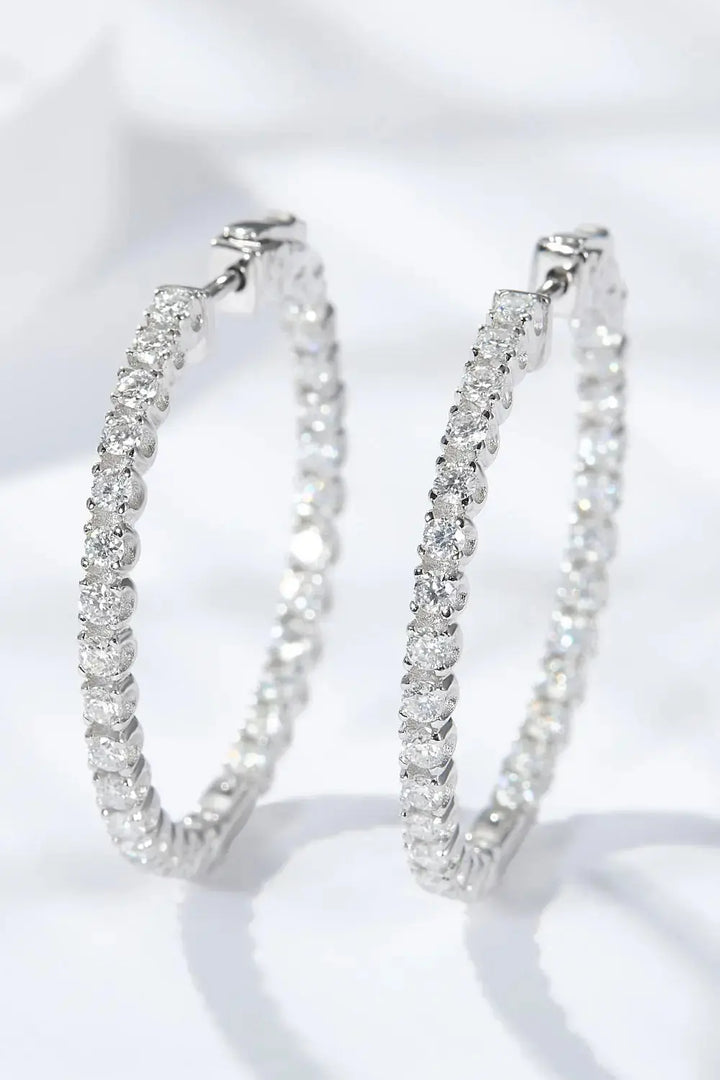 LOVCIA Platinum-Plated Moissanite Huggie Earrings