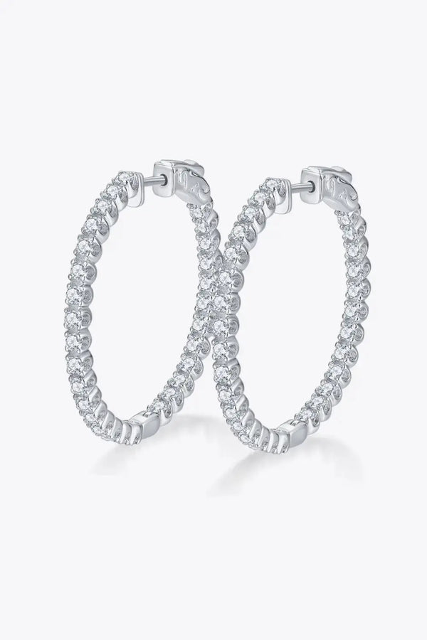 LOVCIA Platinum-Plated Moissanite Huggie Earrings