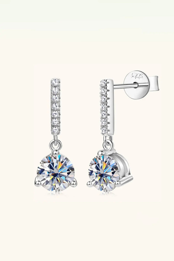 2 Carat Moissanite 925 Sterling Silver Drop Earrings LOVCIA