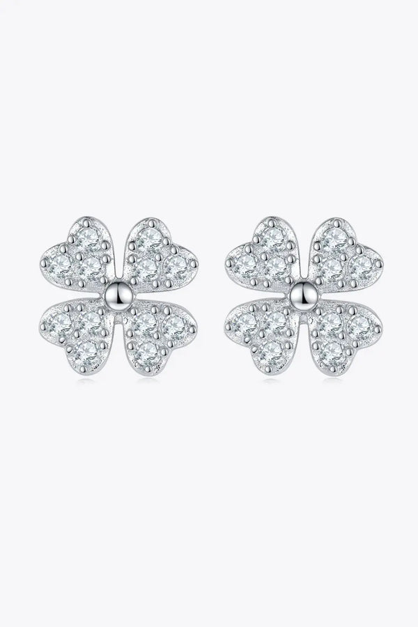 LOVCIA Adored Moissanite Four Leaf Clover Stud Earrings