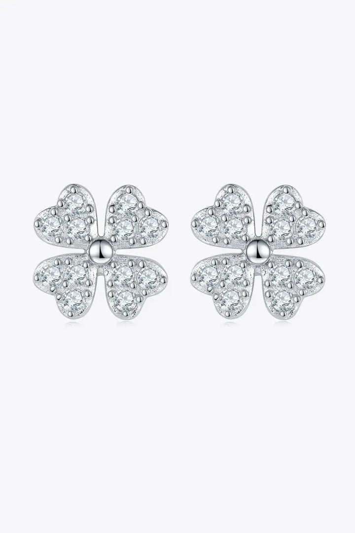 LOVCIA Adored Moissanite Four Leaf Clover Stud Earrings