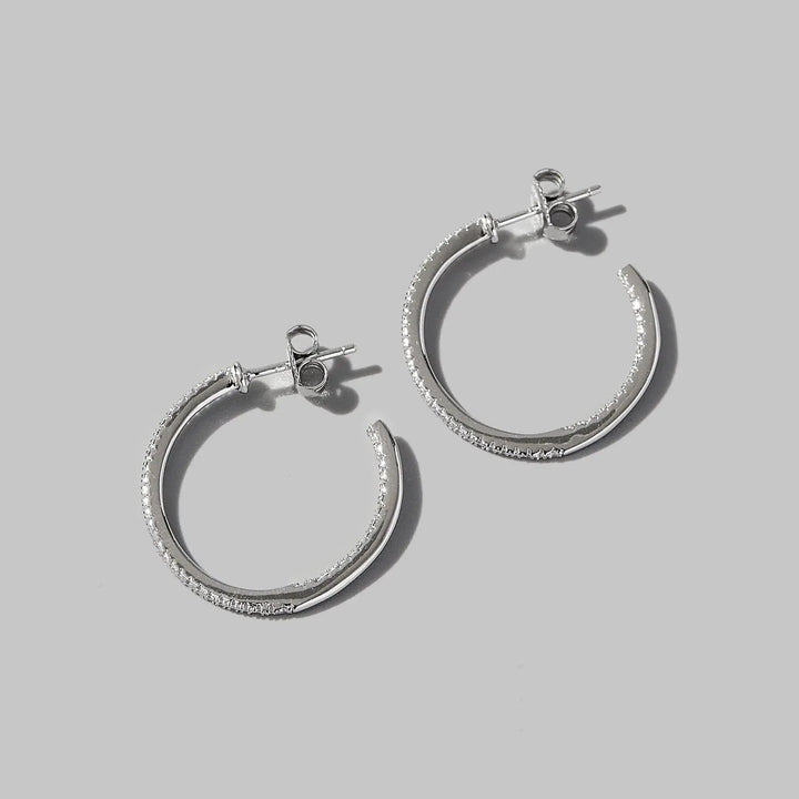 Zircon 925 Sterling Silver C-Hoop Earrings LOVCIA