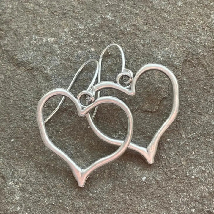 LOVCIA Alloy Silver-Plated Heart Dangle Earrings