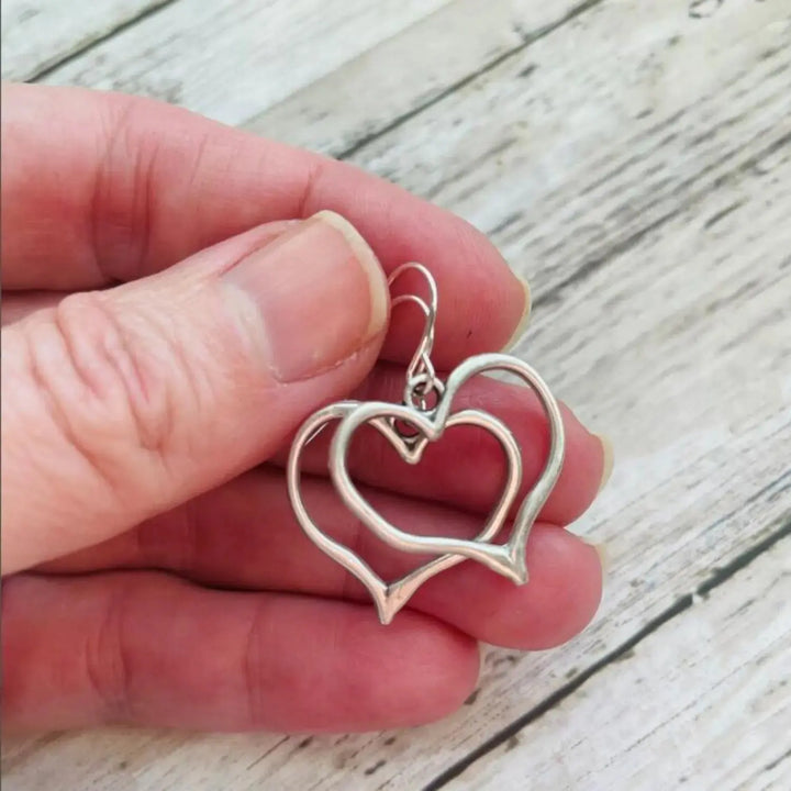 LOVCIA Alloy Silver-Plated Heart Dangle Earrings