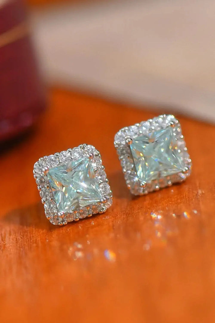 2 Carat Moissanite Square Earrings LOVCIA