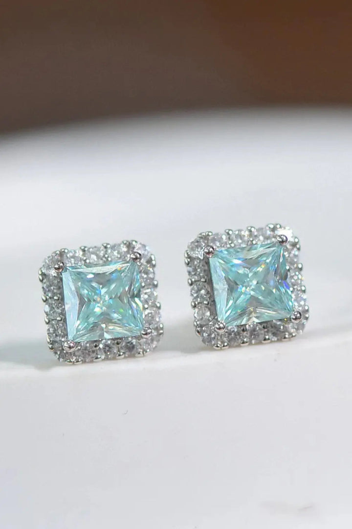 2 Carat Moissanite Square Earrings LOVCIA