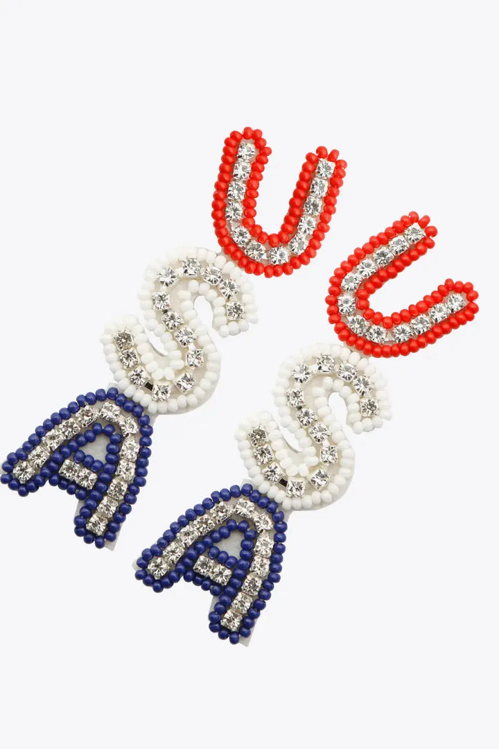 LOVCIA USA Beaded Zircon Decor Earrings