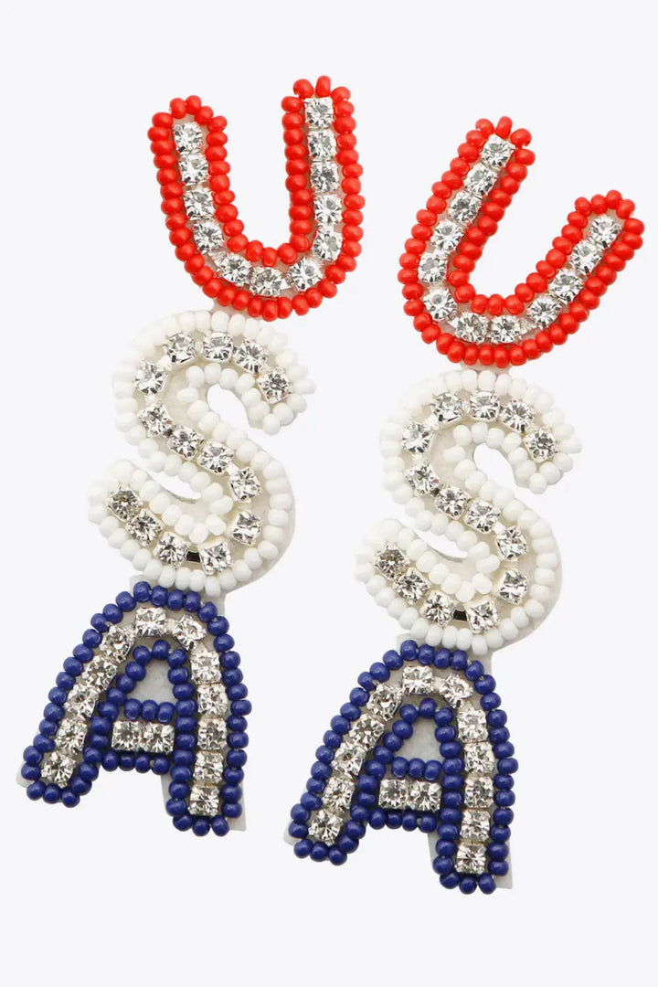 LOVCIA USA Beaded Zircon Decor Earrings