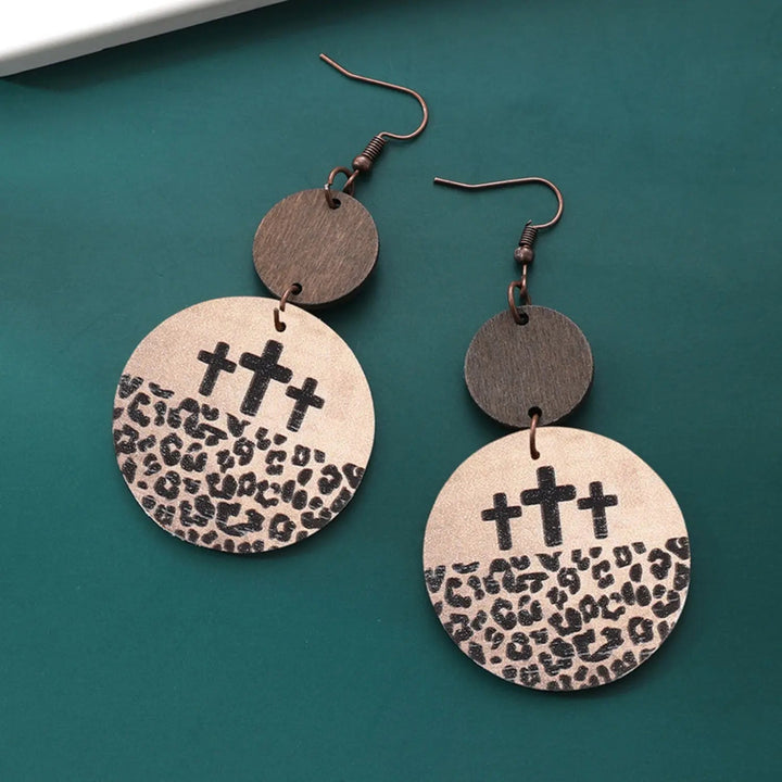 Wooden Cutout Leopard Dangle Earrings LOVCIA