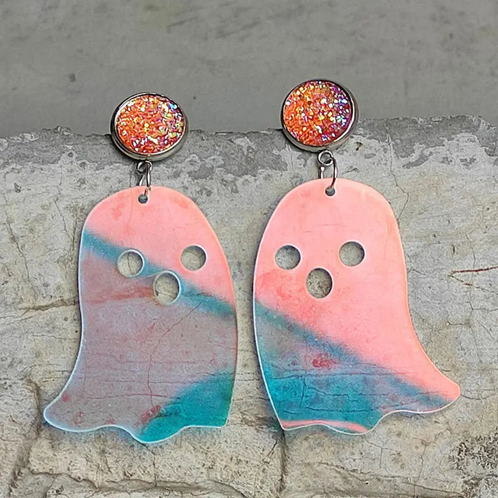 Ghost Shape Acrylic Dangle Earrings LOVCIA