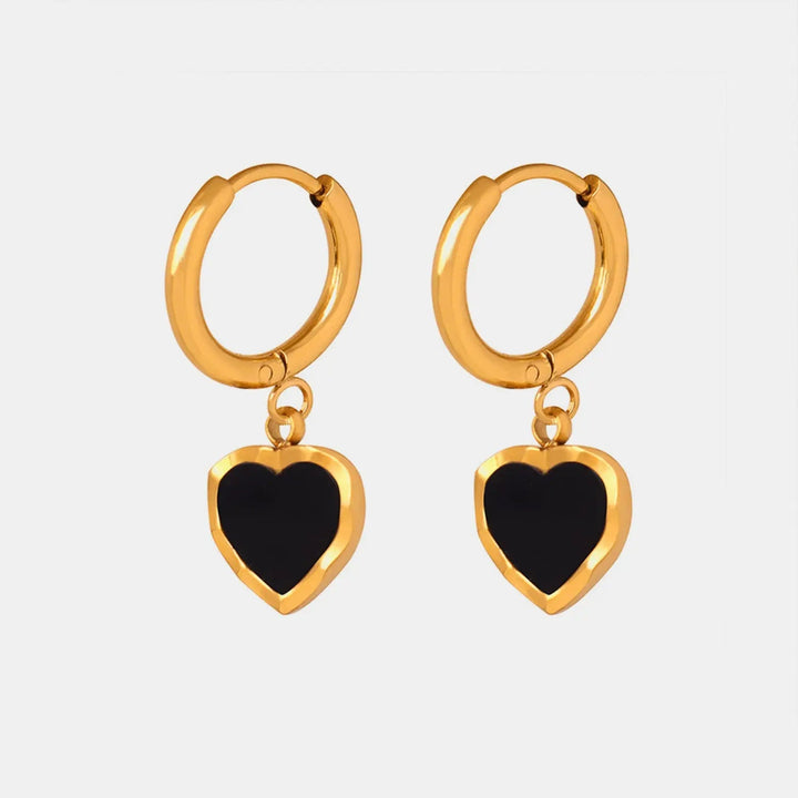 18K Gold-Plated Heart Drop Earrings LOVCIA