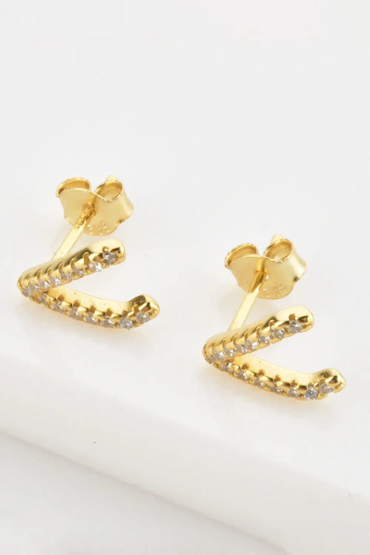 Zircon Letter V Stud Earrings LOVCIA