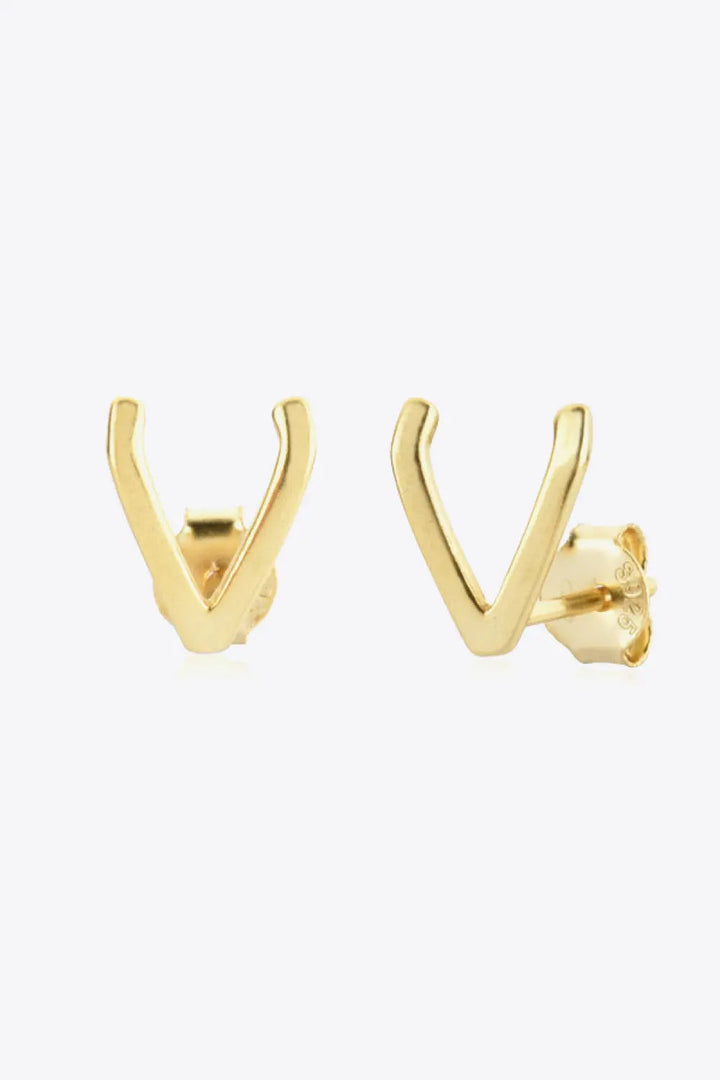 Zircon Letter V Stud Earrings LOVCIA