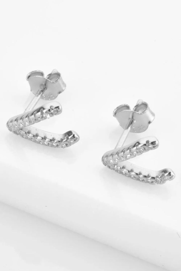 Zircon Letter V Stud Earrings LOVCIA