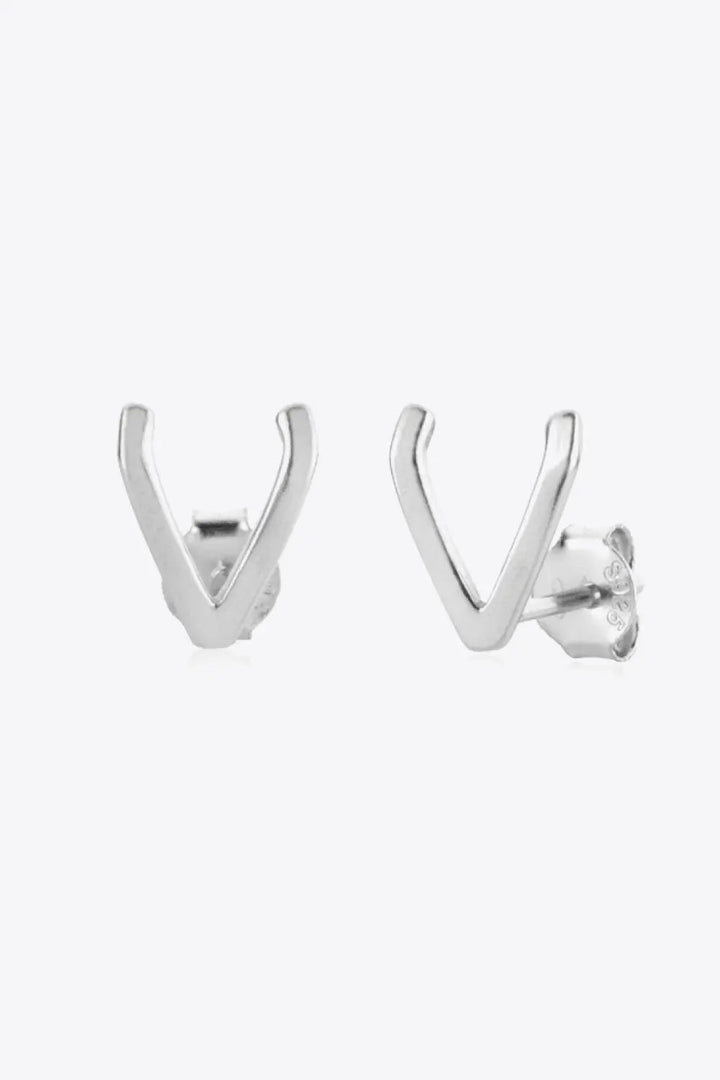 Zircon Letter V Stud Earrings LOVCIA