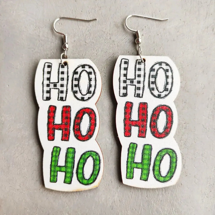 LOVCIA Christmas Themed Wood Dangle Earrings