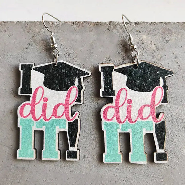 LOVCIA School Theme Wooden Dangle Earrings