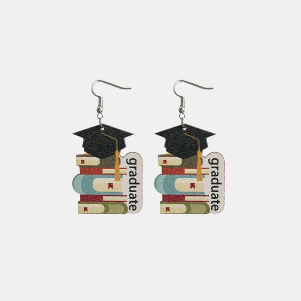 LOVCIA School Theme Wooden Dangle Earrings