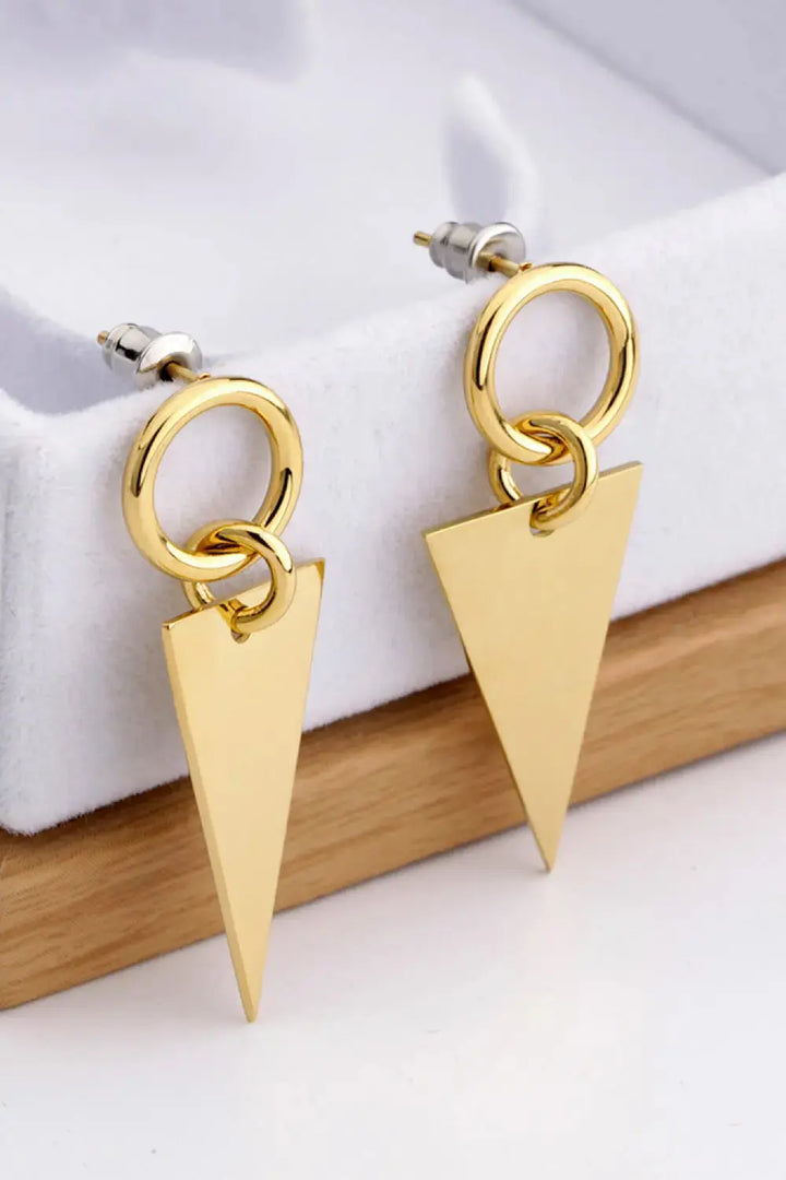 LOVCIA Stainless Steel Triangle Dangle Earrings