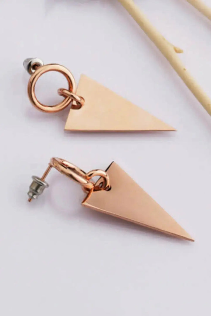 LOVCIA Stainless Steel Triangle Dangle Earrings