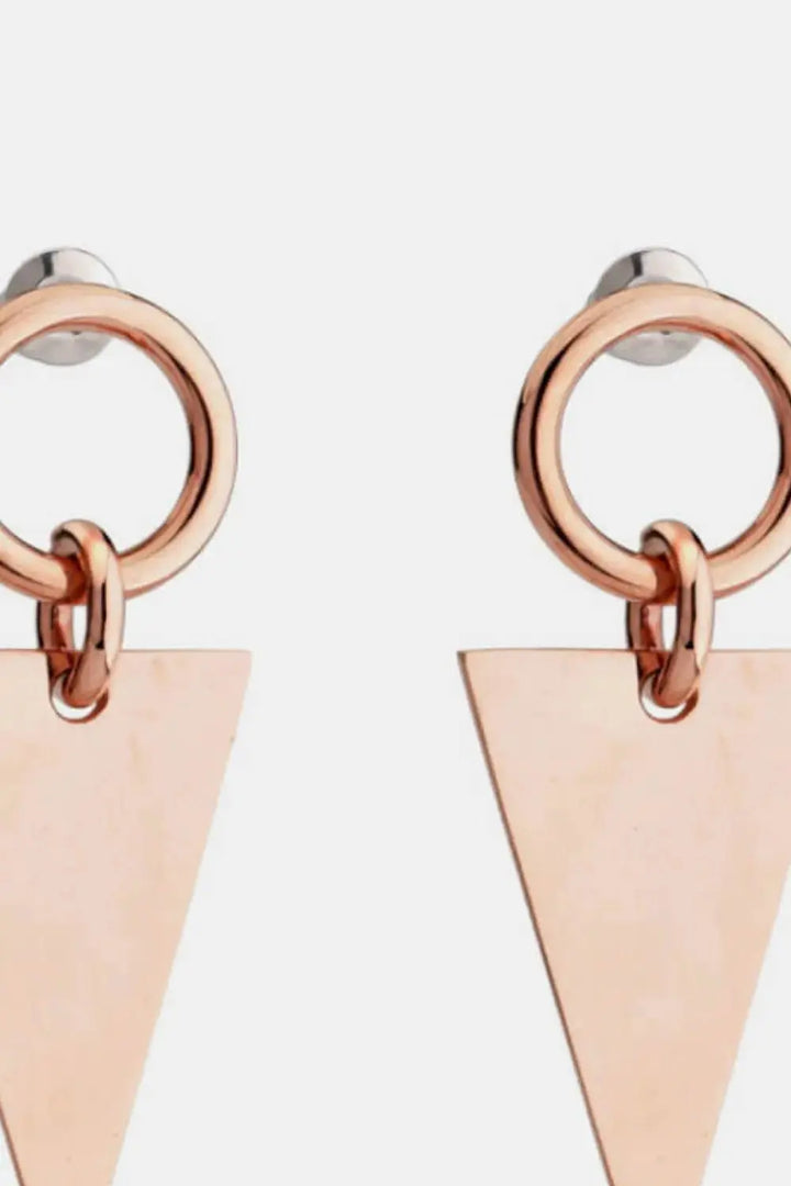 LOVCIA Stainless Steel Triangle Dangle Earrings