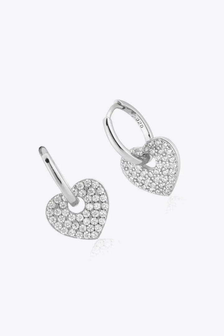 Zircon Heart Drop Huggie Earrings LOVCIA