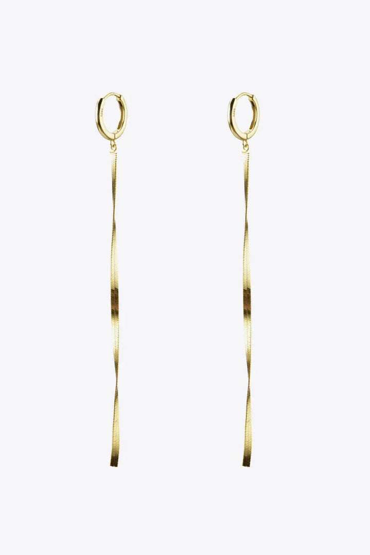 925 Sterling Silver Long Snake Chain Earrings LOVCIA