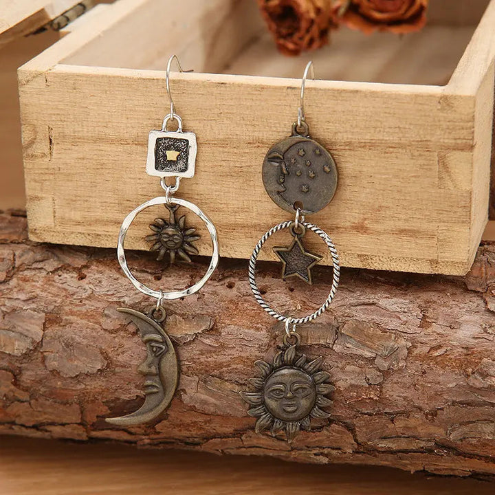 Star, Sun, and Moon Earrings LOVCIA