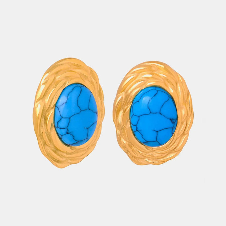 18K Gold-Plated Natural Stone Earrings LOVCIA