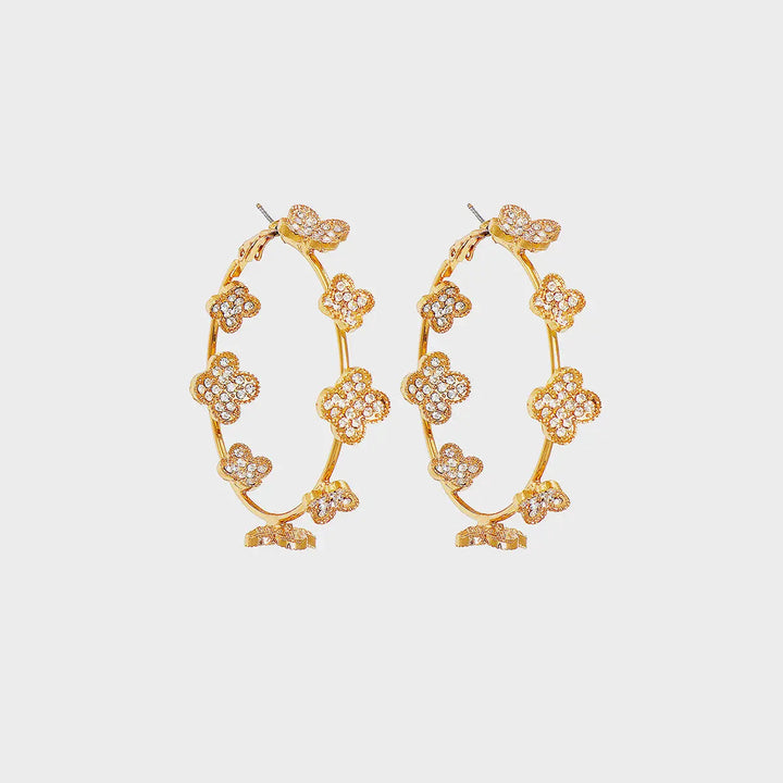 Circle Shape Rhinestone Alloy Earrings LOVCIA