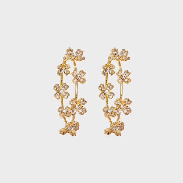 Circle Shape Rhinestone Alloy Earrings LOVCIA