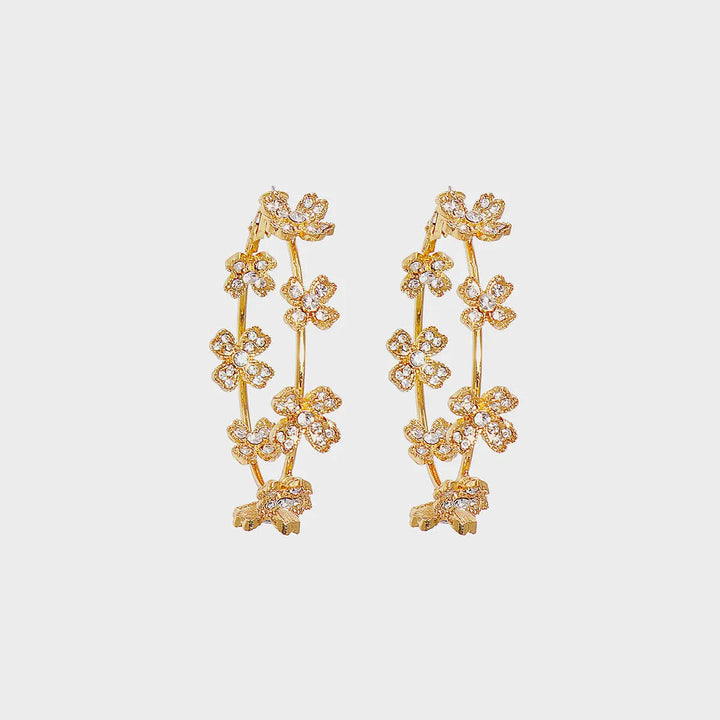 Circle Shape Rhinestone Alloy Earrings LOVCIA