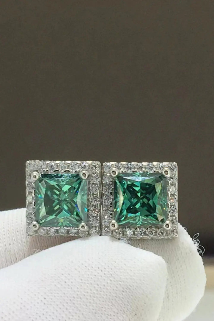 2 Carat Moissanite Square Stud Earrings LOVCIA