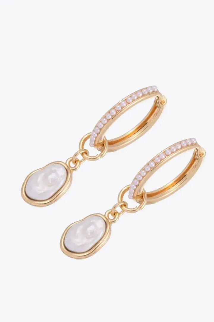 LOVCIA Pearl Huggie Drop Earrings