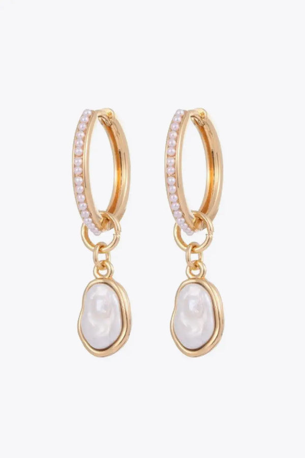 LOVCIA Pearl Huggie Drop Earrings