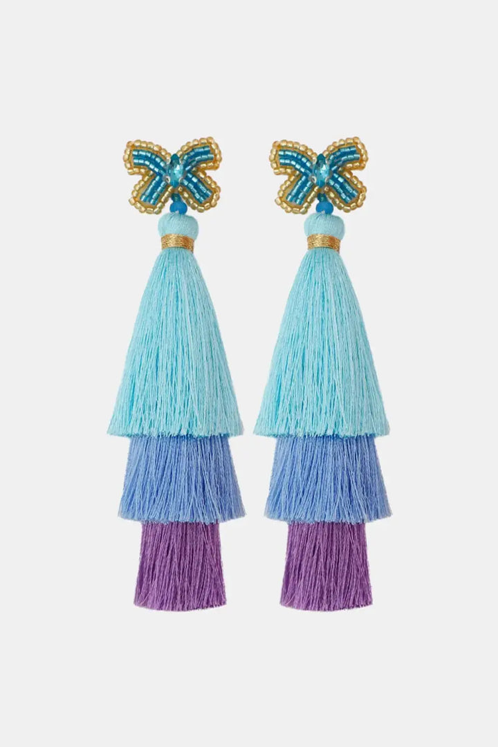 LOVCIA Triple-Layer Tassel Dangle Earrings