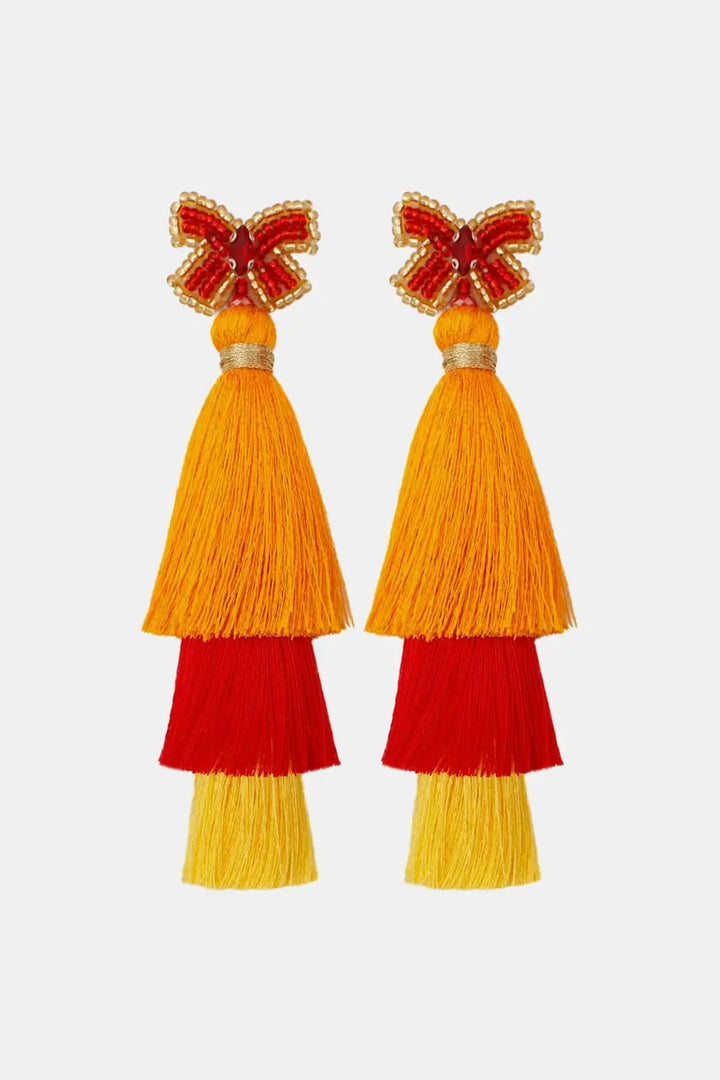 LOVCIA Triple-Layer Tassel Dangle Earrings