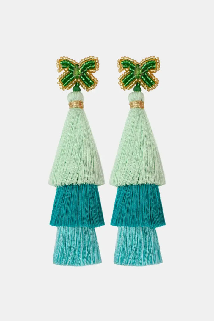 LOVCIA Triple-Layer Tassel Dangle Earrings