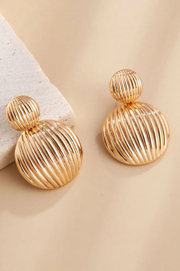 Zinc Alloy Ribbed Earrings LOVCIA