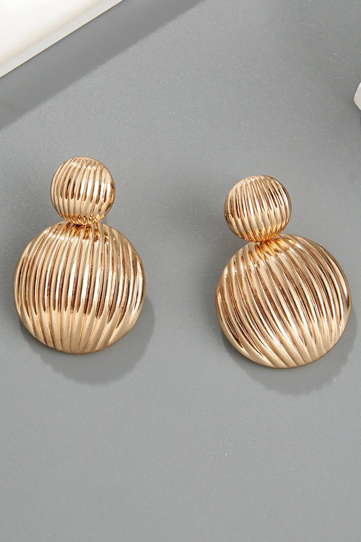 Zinc Alloy Ribbed Earrings LOVCIA