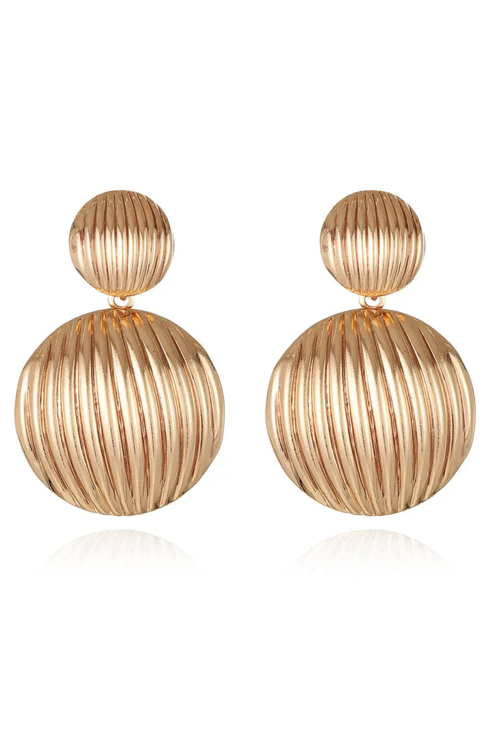 Zinc Alloy Ribbed Earrings LOVCIA