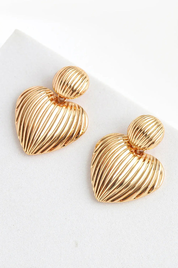 Zinc Alloy Ribbed Earrings LOVCIA