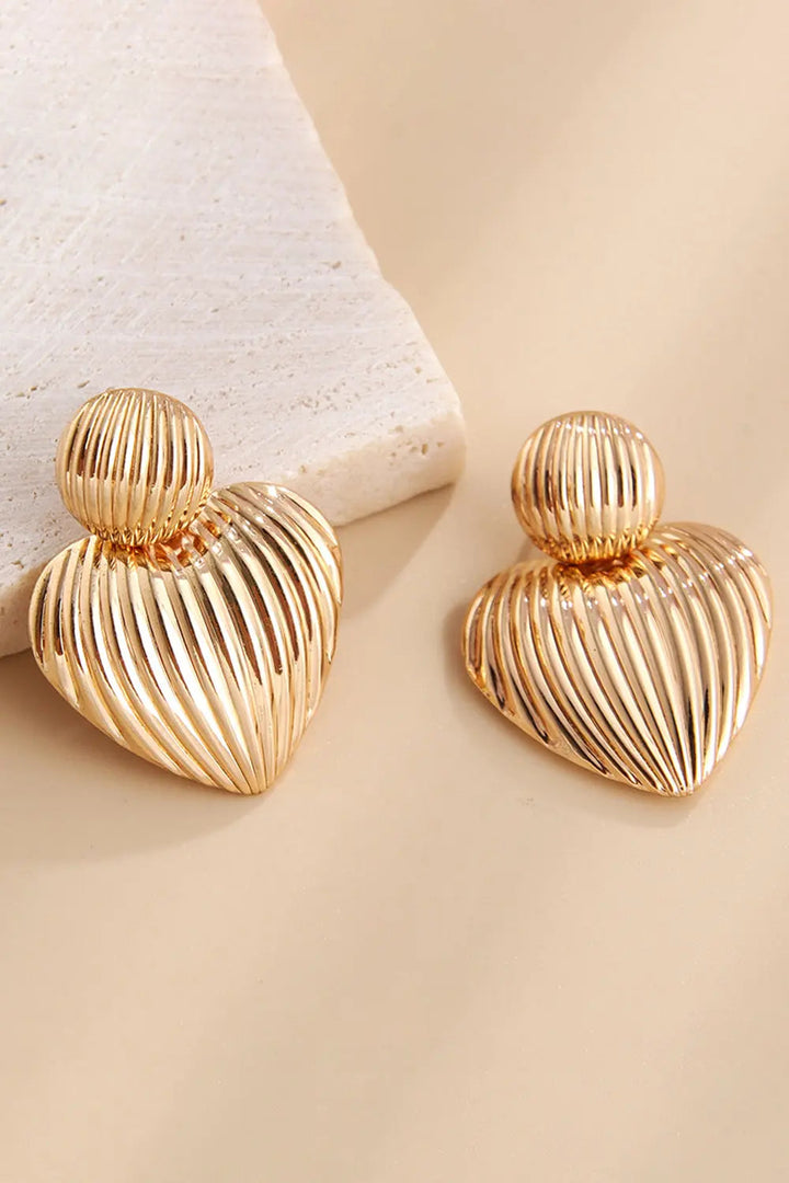 Zinc Alloy Ribbed Earrings LOVCIA