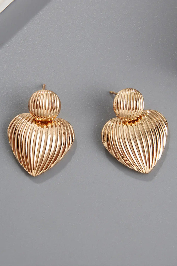 Zinc Alloy Ribbed Earrings LOVCIA