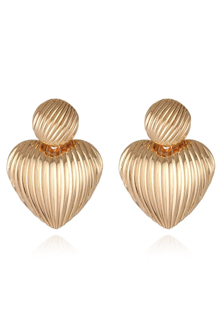 Zinc Alloy Ribbed Earrings LOVCIA