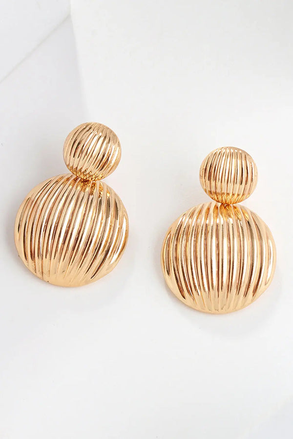 LOVCIA Zinc Alloy Ribbed Earrings