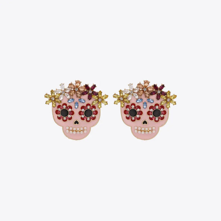 Skull Rhinestone Alloy Earrings LOVCIA