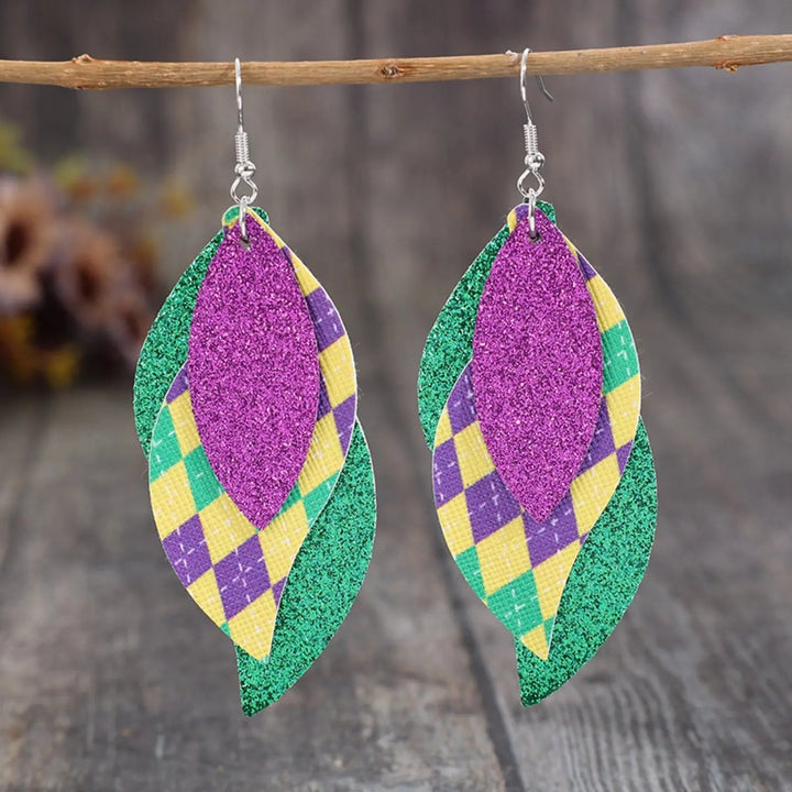 PU Leather Leaf Dangle Earrings LOVCIA