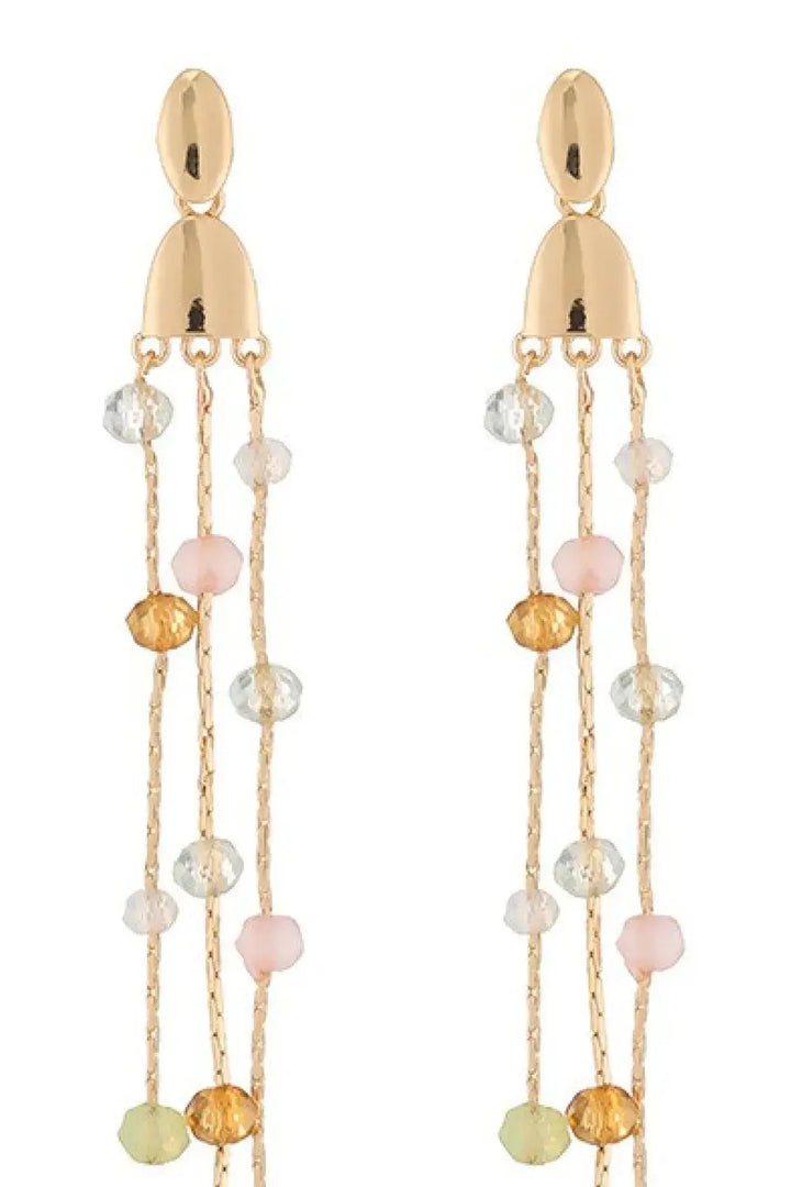 LOVCIA Beaded Long Chain Earrings