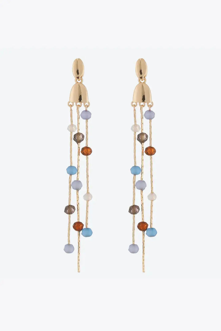 LOVCIA Beaded Long Chain Earrings